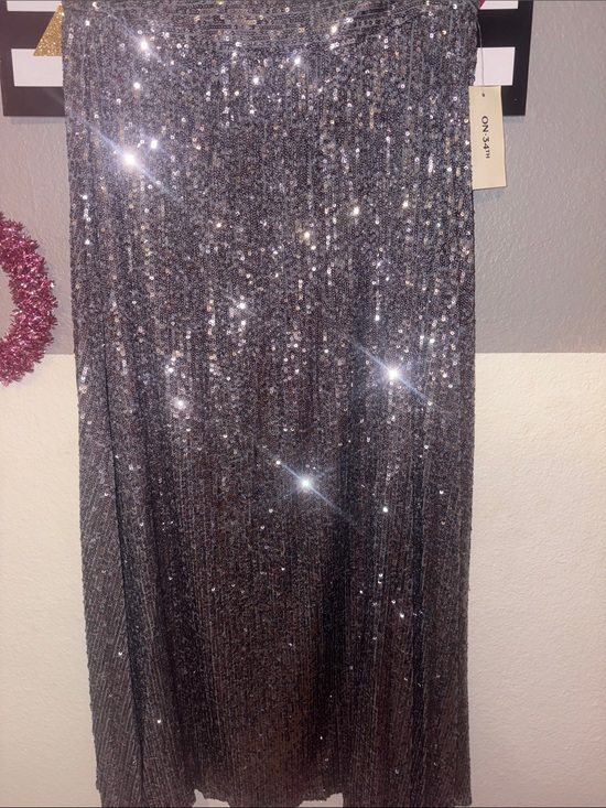 ON 34th Dresses & Skirts - Sequin Maxi Skirt in Sparkling silver